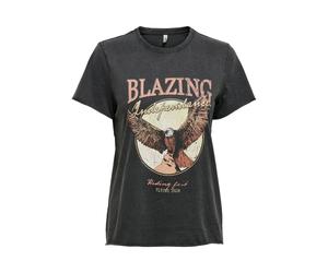 Women's T-shirt Only Lucy life manches courtes western top boxs Noir L