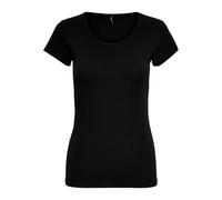 Women's T-shirt Only manches courtes Live love life col rond Noir XS