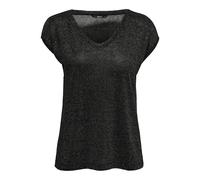 ONLY ONLVIC Women's Plain Short Sleeve Blouse Basic Crew Neck Blouses T-Shirt Blouse Top, Black, XS