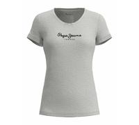 Pepe Jeans New Virginia Women's T-Shirt Slim Fit Short Sleeve Grey (Grey Marl ), L