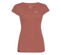 Salewa T-shirt Puez Melange Dry – Short Sleeve, Brown/Pink – Women Size 34