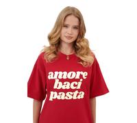 Women's T-shirt She is Sunday Amore Baci Pasta Rouge M