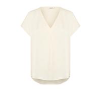 Soaked In Luxury Women's Blouse Short Sleeves V-Neck Casual Fit Hip Length, Whisper White, M