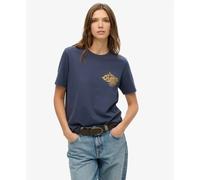 Superdry Athletic Metallic Short Sleeve T-shirt Blue S Woman