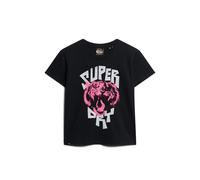 Superdry Indigo Workwear Cap Lo-fi Rock Graphic Fitted Short Sleeve T-shirt Pink XS Woman