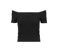 Urban Classics Women's Ladies Off Shoulder Rib Tee T-Shirt, Black, S