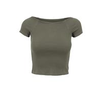 Urban Classics Women's Off Shoulder Rib Tee, Olive, XL