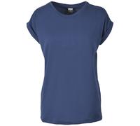 Urban Classics Women's Ladies Extended Shoulder Tee Basic Capsleeves, Shortsleeve T-Shirt Top with Crew Neck, bluepurple, L