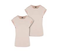 Urban Classics Ladies Extended Shoulder Tee 2 Pack Women's T-Shirt Black, Pink, S