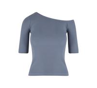 Women's T-shirt Urban Classics Organic Asymmetric Rib Gris S