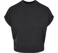 Women's T-shirt Urban Classics short pigment dye découpé-grandes tailles Noir 5XL