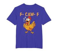 Women's T-Shirt with Funny Chicken Motif - Short Sleeve Shirt with 'F-CAW-F' Saying | Humorous Graphic Shirt for Chicken Fans, style_i07 purple, XXL