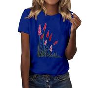 Womens T Shirts Casual Vintage Wild Flowers Graphic Tops Summer Crew Neck Short Sleeve Comfy Tees