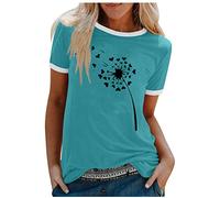 Womens T Shirts Loose Pleated Tunic Shirts Ladies Summer Henley Shirts Casual T-Shirt Short Sleeve O-Neck Sweatshirt Tops Blouse UK Size Black Evening Tops for Women UK Tee