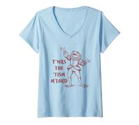 Womens T’was The ’Tism M’Lord Funny Medieval Frog Meme V-Neck T-Shirt