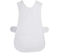 Womens Tabard Ladies Plain Home Work Kitchen Cleaning Chef Catering Cleaners Workwear Poly Cotton Overall Tabbard Apron Size(Plain White,WX)