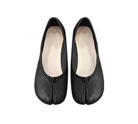 Women's Tabi Split Toe Ballet Flats Faux Leather Slip-On Tabi Shoes Mules for Women Closed Round Toe Retro Slides for Spring Summer Fall Footwear