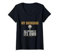 Women's Table Tennis - My Backhand Has Opinions - Backhand Loop V-Neck T-Shirt