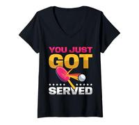 Womens Table Tennis Racket You Just Got Served Ping Pong V-Neck T-Shirt