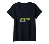 Women's Tabs Over Spaces, Web Developer Coding Humor Logic Graphic V-Neck T-Shirt
