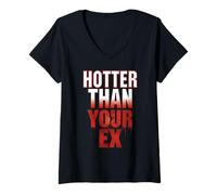 Womens Taco Hotter Than Your Ex Latina Spicy Vibes Womens Top V-Neck T-Shirt