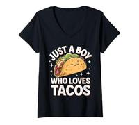 Women's Taco Just A Boy Who Loves Tacos V-Neck T-Shirt