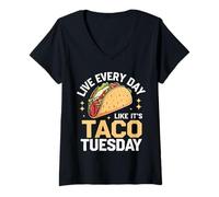 Women's Taco Live Every Day Like It's Taco Tuesday V-Neck T-Shirt