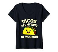 Womens Tacos Are My Kind Of Workout Funny Mexican Food Humor V-Neck T-Shirt
