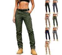 Womens Tactical Pants Stretchy Waterproof Quick Dry Ripstop Cargo Trousers | Ripstop, Walking Travel Trousers, Straight Leg, with Pockets, Elastic Waist, Breathable Lightweight, Cozy