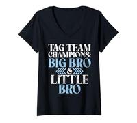 Women's Tag Team Champions Big Bro & Little Bro Brother V-Neck T-Shirt