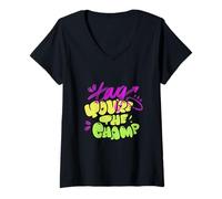 Women's Tag You’re The Champ Graffiti Street Art Design V-Neck T-Shirt