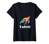 Womens Tahiti French Polynesia/Tahiti V-Neck T-Shirt