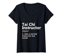 Women's Tai Chi Instructor Meditation Martial Arts Zen Balance V-Neck T-Shirt