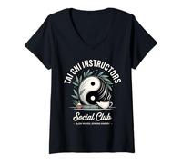 Women's Tai Chi Instructor Social Club V-Neck T-Shirt