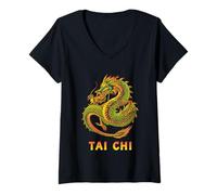 Women's Tai Chi Meditation Qi Gong Spiritual Wellness Gift V-Neck T-Shirt