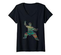 Womens Tai Chi Word Cloud Kung Fu Martial Arts Tai Chi Master V-Neck T-Shirt