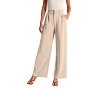 Women's Tailored High-Waist Wide-Leg Work Trousers with Belt Loops & Real Pockets, Elegant Commuter Pants for Office Meetings, Smart-Casual Fridays & Professional Events Bronze