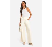 Womens Tailored Mid Rise Pleated Dad Trouser - Bone - 14, Bone