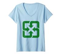 Women's Taiwan Recycling Logo Earth Day Recycle Ecology Environment V-Neck T-Shirt