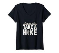 Womens Take A Hike Vintage Mountain Hiking Camper Outdoor Men Women V-Neck T-Shirt