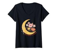 Womens Take A Moment To Breathe Lunar Bloom Serenity V-Neck T-Shirt