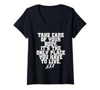 Womens Take Care of Your Body Straight Edge Forever Edger Life XXX V-Neck T-Shirt