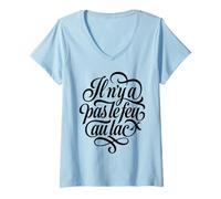 Women's Take it Easy There's No Rush Laid Back French V-Neck T-Shirt