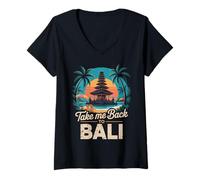 Womens Take Me Back Bali Balinese Temples Indonesian Bali Indonesia V-Neck T-Shirt