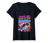 Women's Take Me Back to the 2000's Vintage Two-Thousands Retro 00s V-Neck T-Shirt