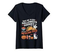 Womens Take Me for Halloween Goodies and Mexican Food V-Neck T-Shirt