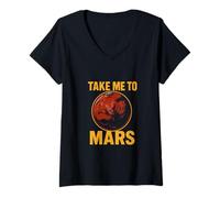 Womens Take Me To Mars Cool Men's Space Exploration V-Neck T-Shirt