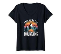 Womens Take Me to The Mountains Adventure Lover V-Neck T-Shirt