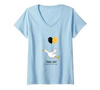 Women's Take Off However You Can Goose Balloon Flying Motivation V-Neck T-Shirt