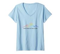 Women's Take Pride in The Climb Rainbow Mountain Hiking V-Neck T-Shirt